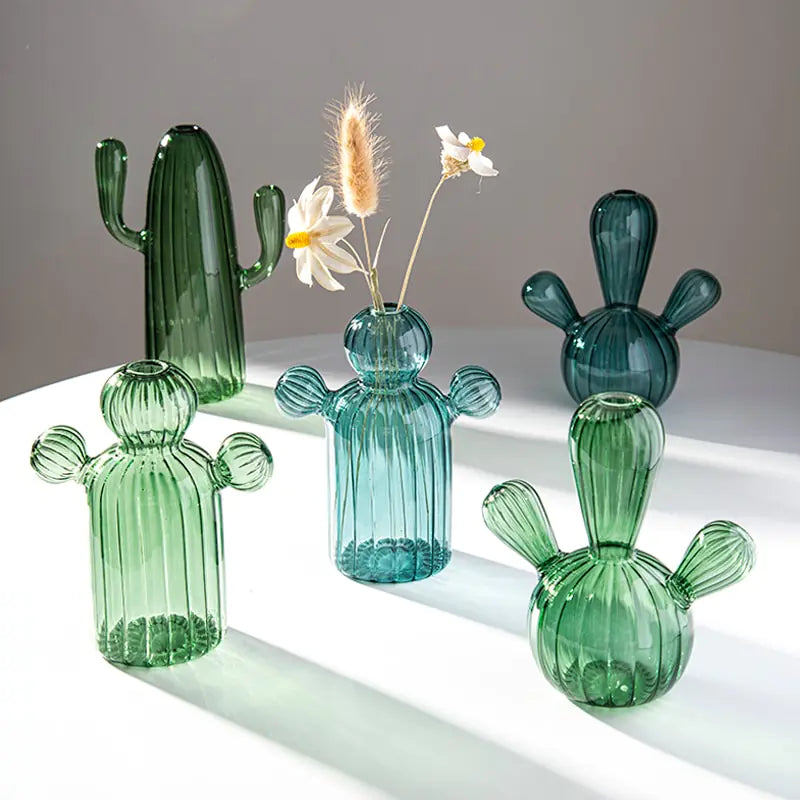 Cactus Glass Vase for Elegant Interior