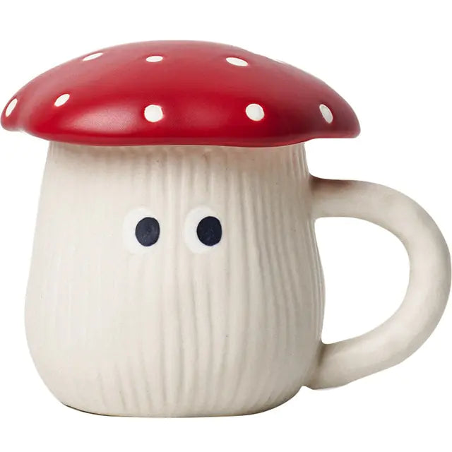 Ceramic Red Mushroom Cups