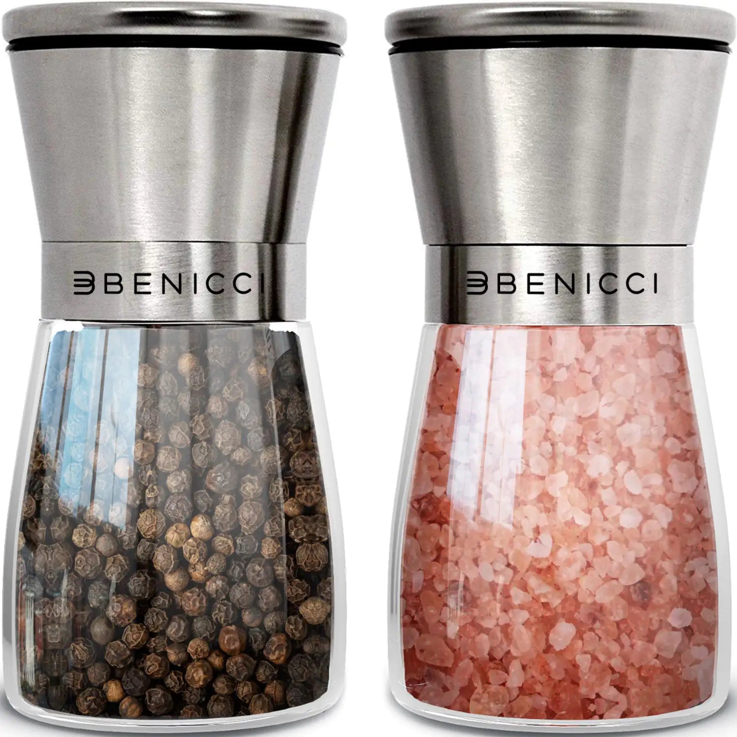 Beautiful Stainless Steel Salt and Pepper Grinder Set of 2