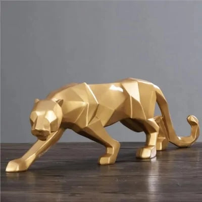 Abstract Resin Leopard Sculpture