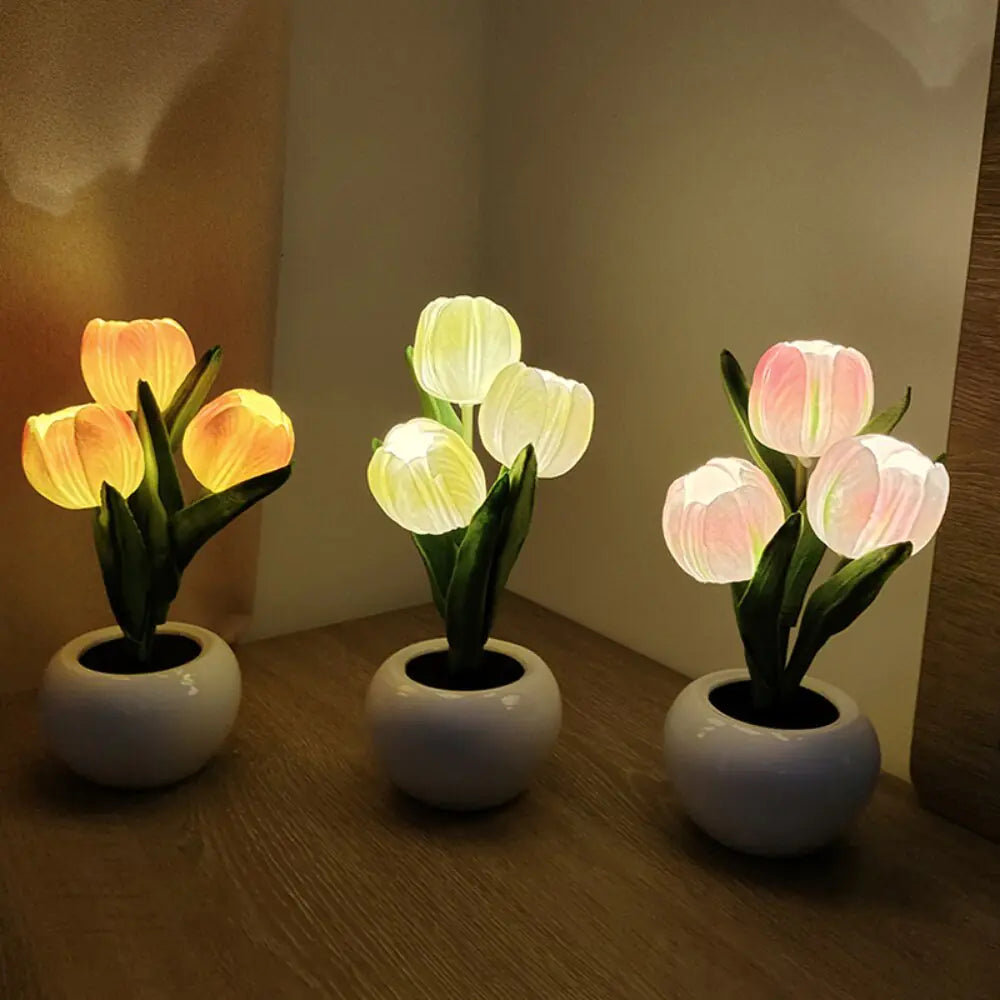 LED Tulip Flower Pot Lamp