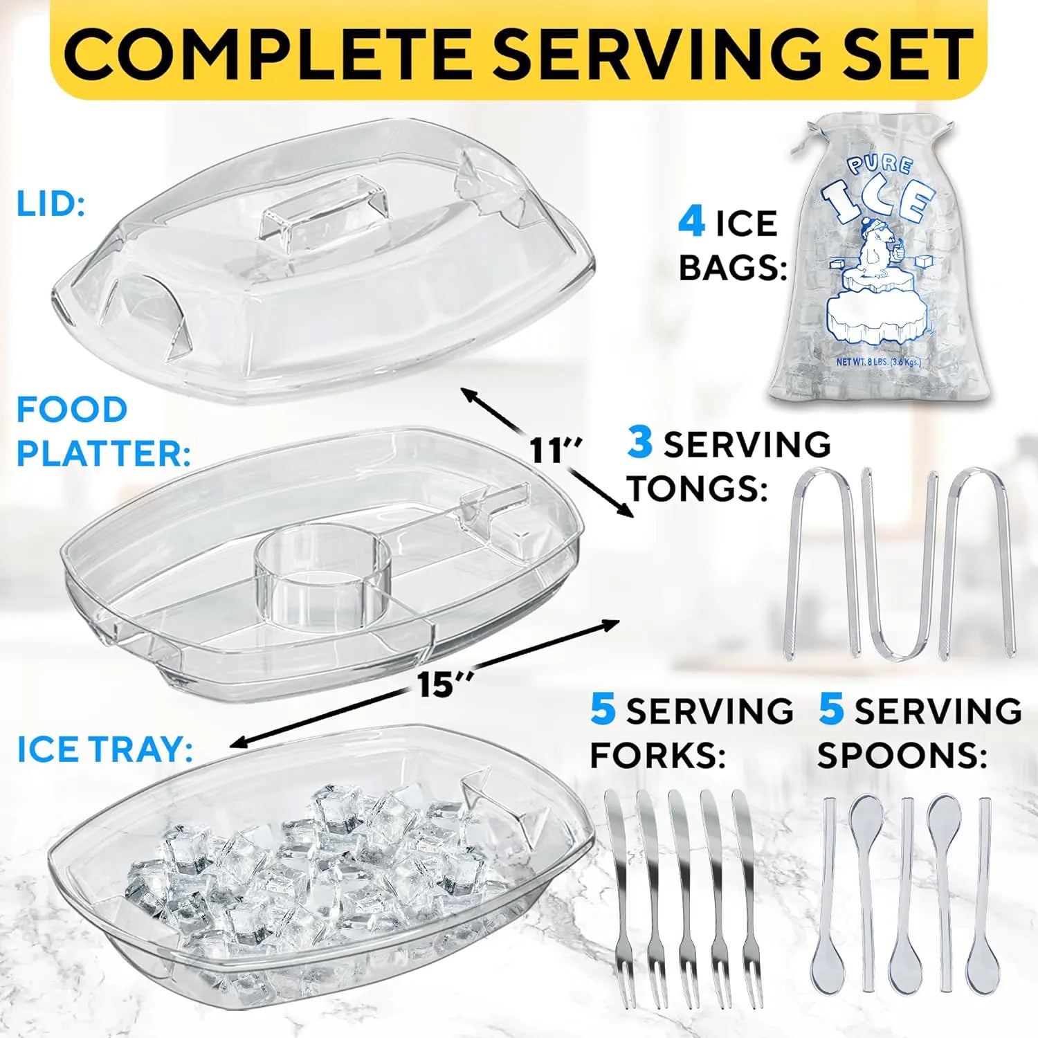 Chilled Serving Tray with Ice