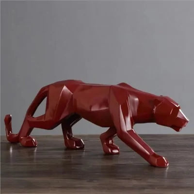 Abstract Resin Leopard Sculpture