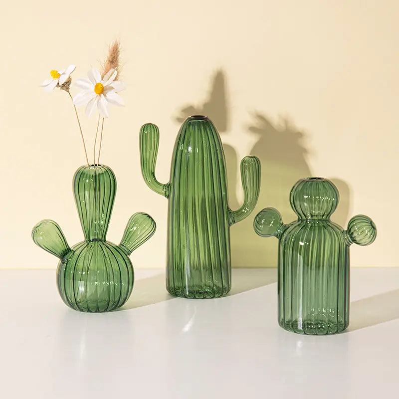 Cactus Glass Vase for Elegant Interior