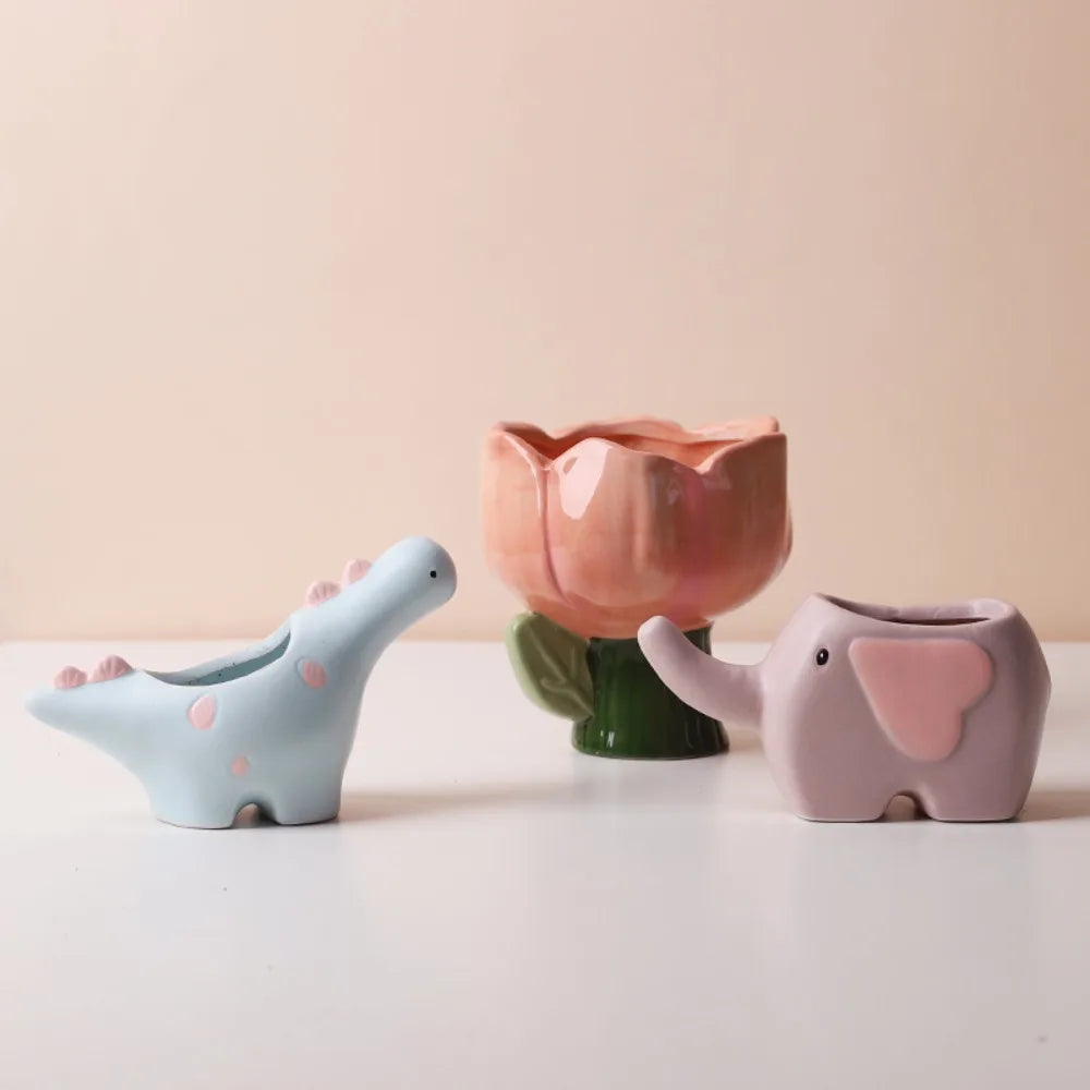 Dinosaur-Shaped Flower Pot