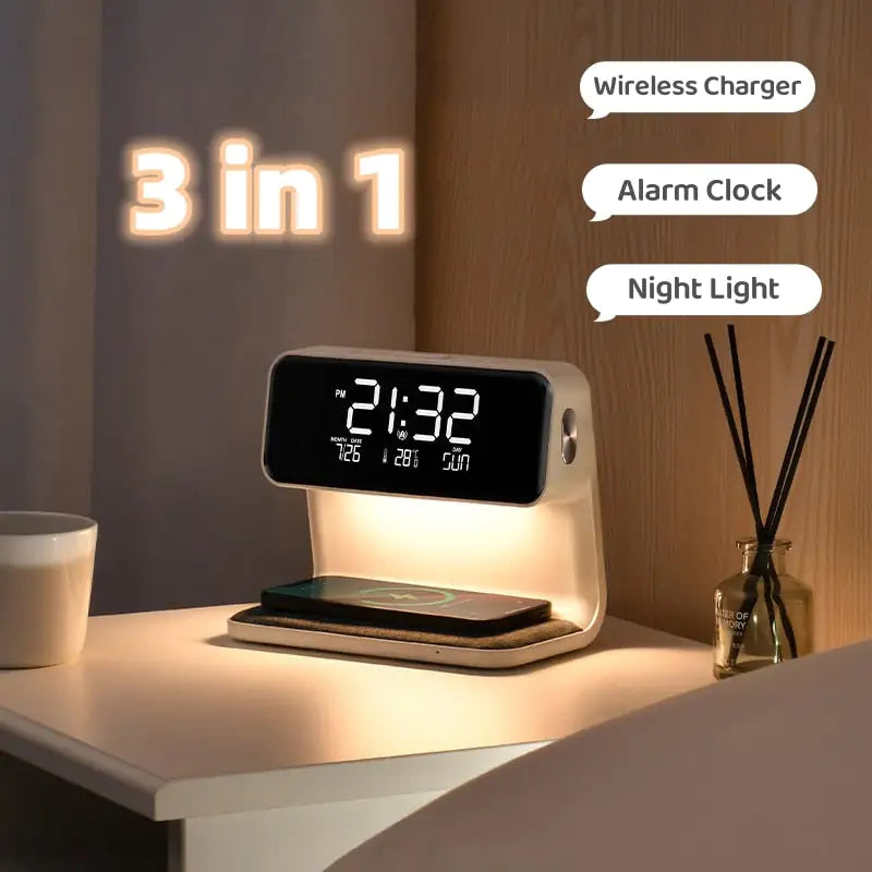 3 In 1 LCD screen Alarm Clock